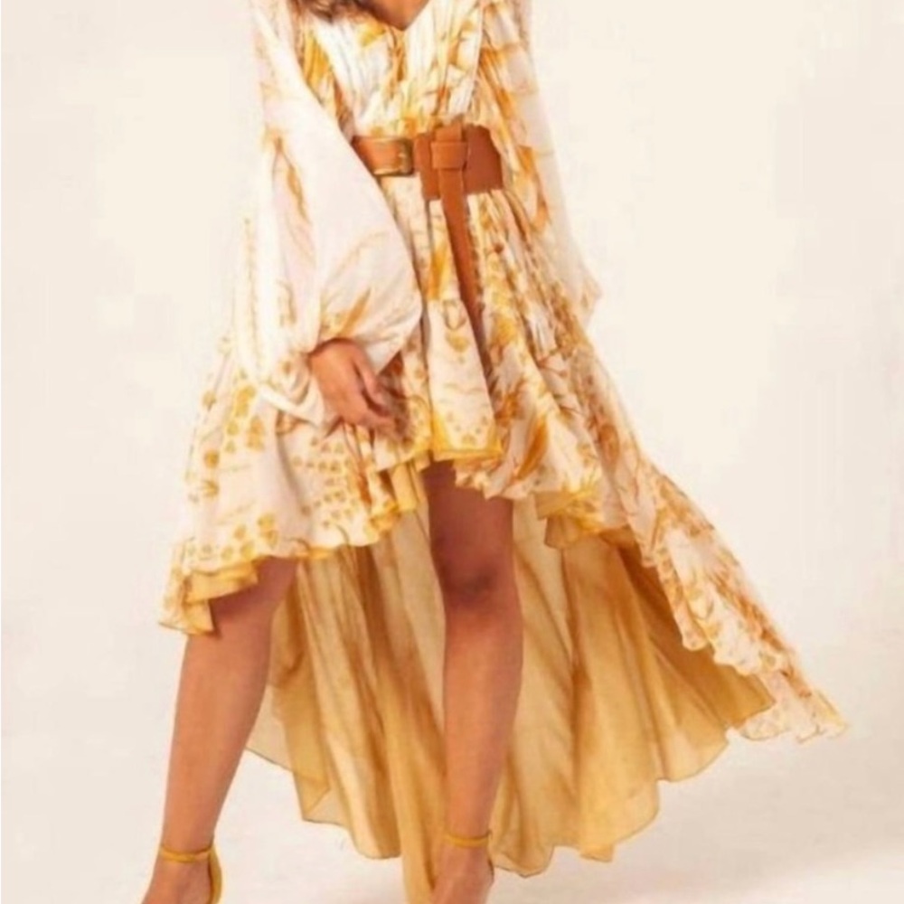 Elegant Yellow Floral Dress